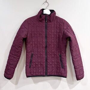 Kerrits Women Quilted Jacket L Burgundy Equestrian Utility Chic